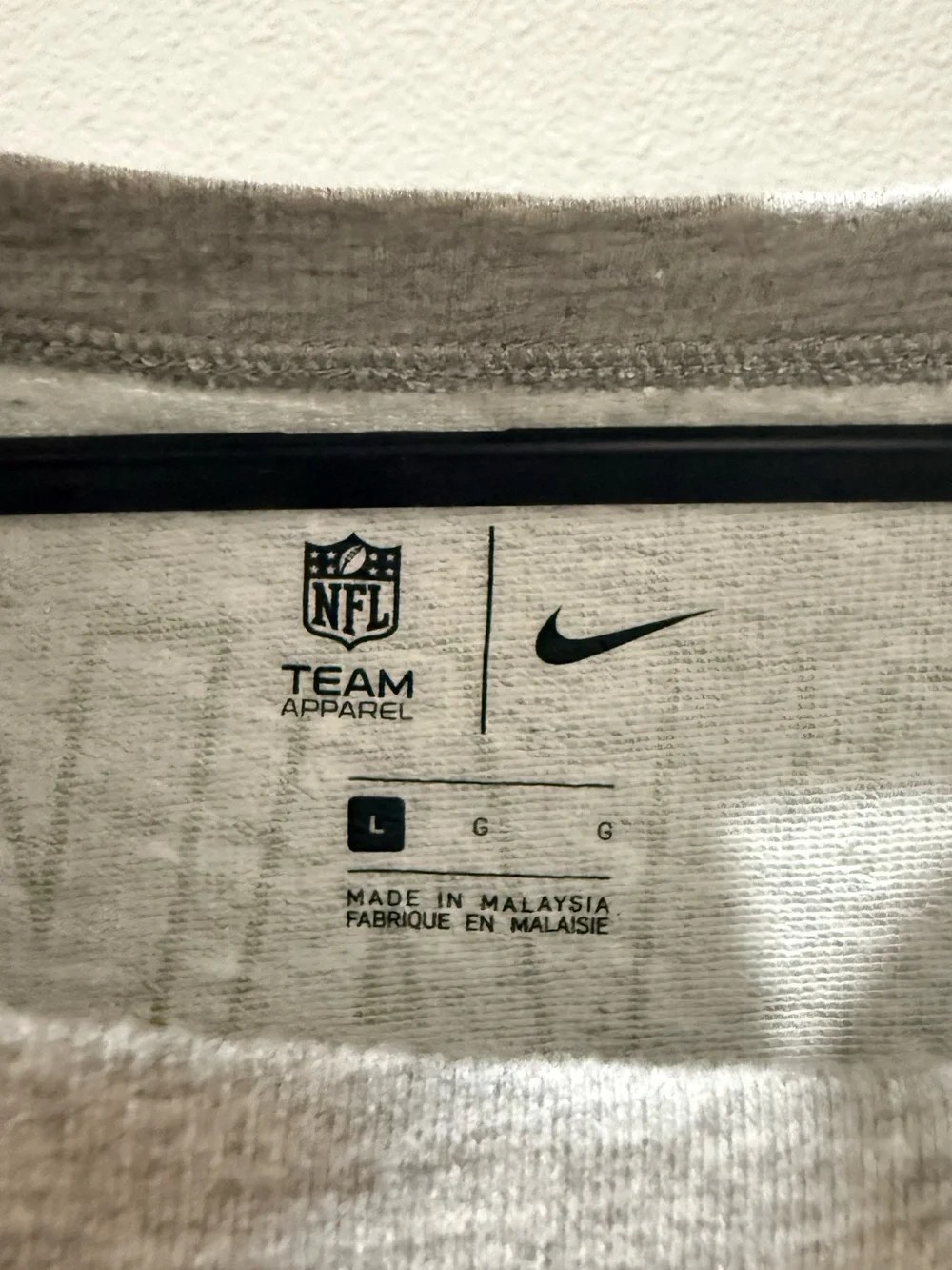Nike Team Apparel NFL Seattle Seahawks Grey Graphic Long Sleeve Top Size L